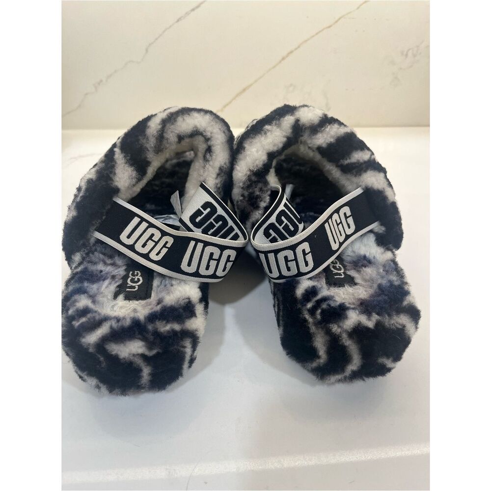 UGG Fluff Yeah Zebra Print Shearling Slippers 🖤🤍 - Picture 5 of 7